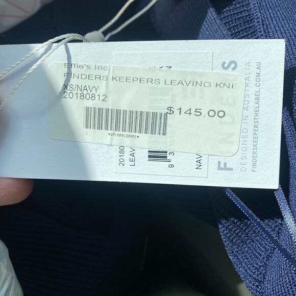 NWT Finders Keepers Navy Blue Knit Sweater - Picture 4 of 4